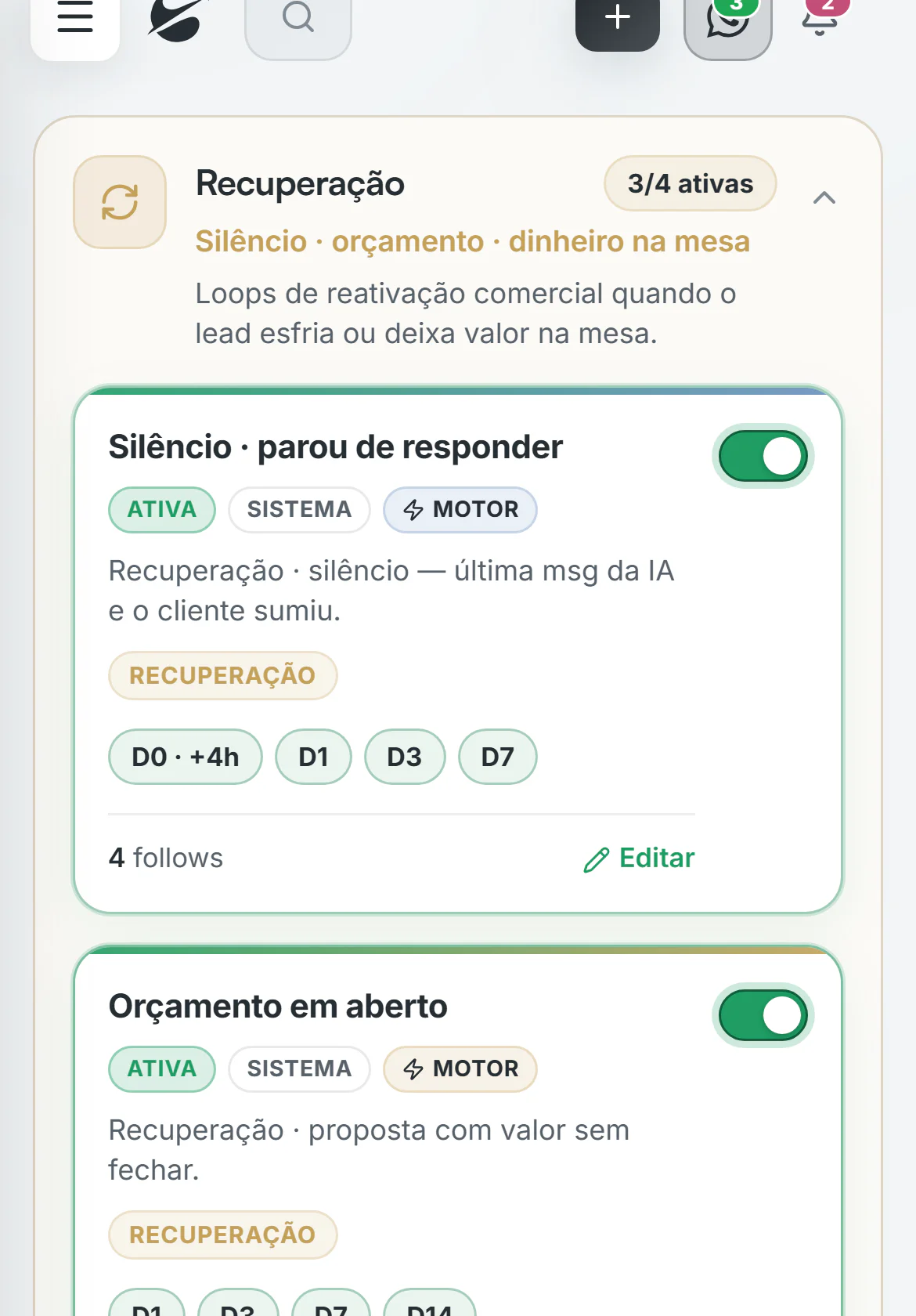 Réguas de recuperação da Sidera: silêncio, orçamento em aberto e dinheiro na mesa